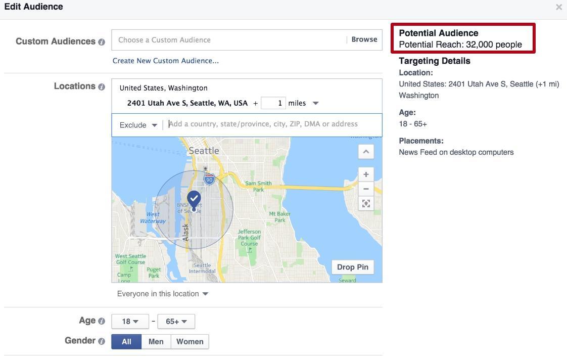 How to set up geo-targeting and what are its advantages 16261788353362 Potential audience in Facebook