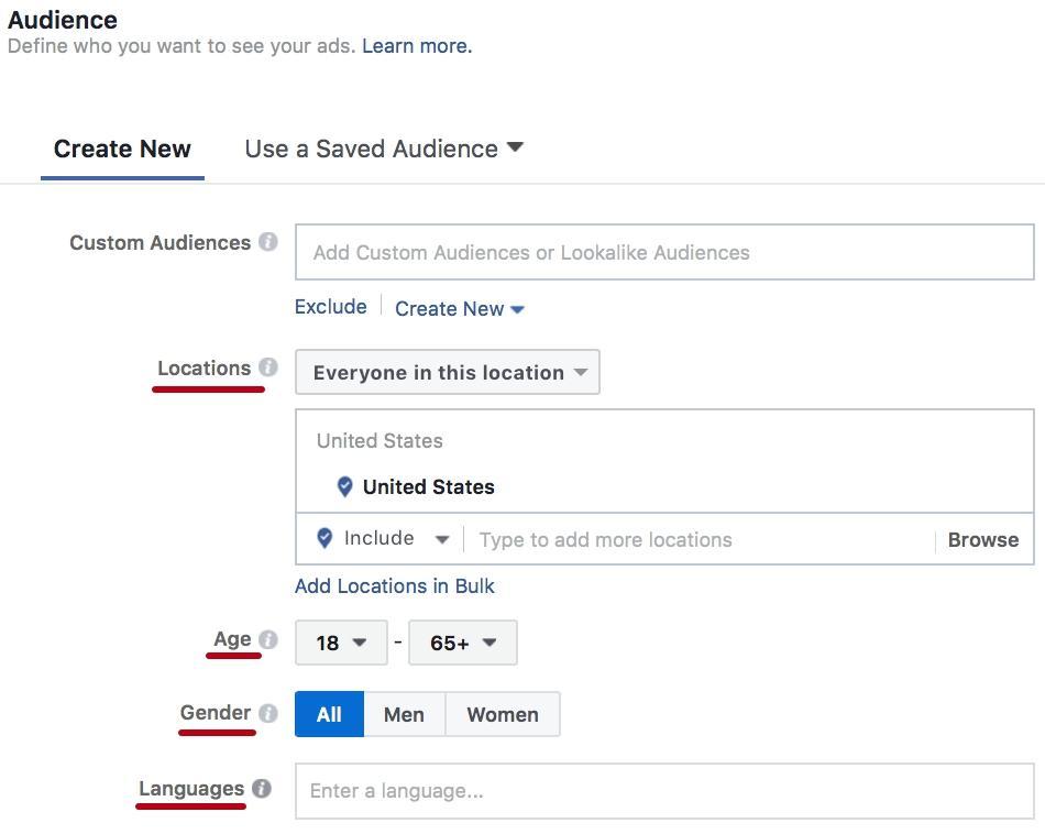How to create audience in Facebook