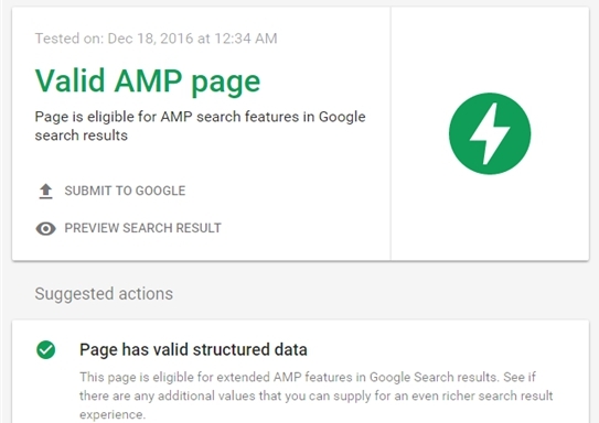 How to setup accelerated mobile pages on the site 16261788337624 Successful check of AMP pages in the Google Search Console