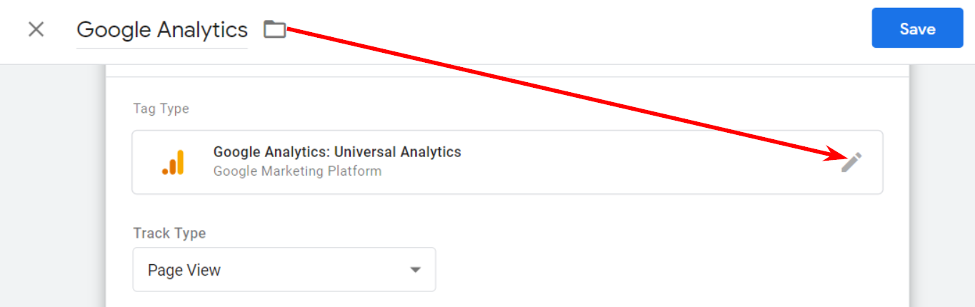 Tag editing in Universal Analytics