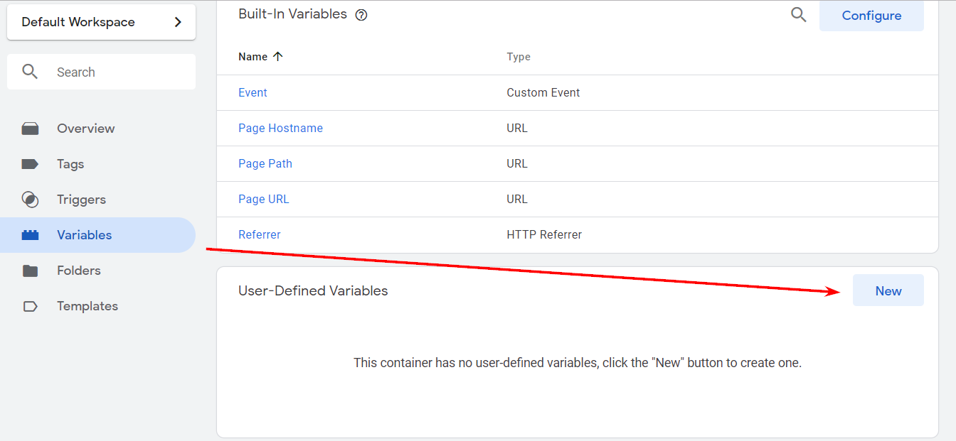 New variable in Google Tag Manager
