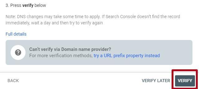 How to verify file uploading in Google Search Console