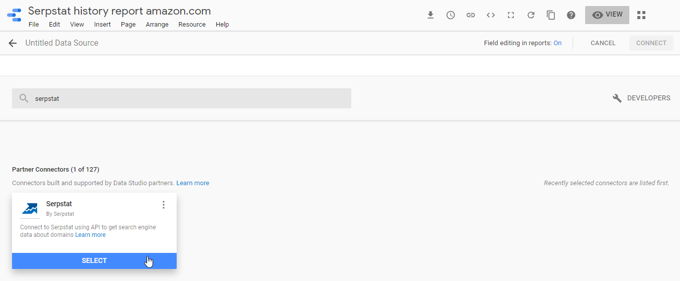 How To Visualize Serpstat Reports Using Google Data Studio Connector 16261788247687