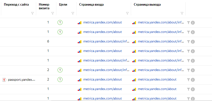 Анализ поведения посетителей сайта в Вебвизоре