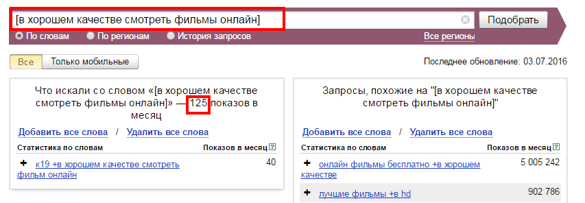 Находим мусорные ключевые фразы