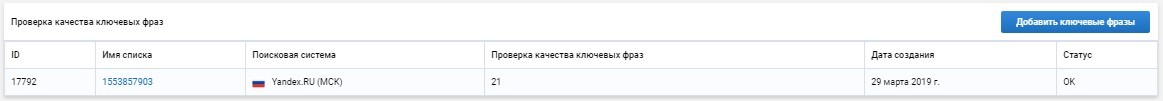 В списке проектов можно выбрать проект и посмотреть детальную информацию
