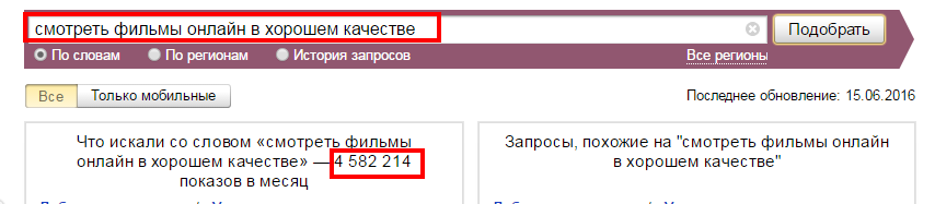 Как проверить ключевые фразы в Яндекс.Вордстат в широком соответствии