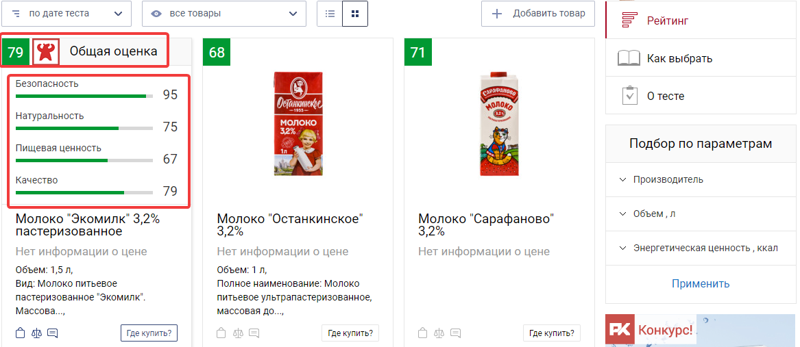 Модуль рейтинга товара в магазине