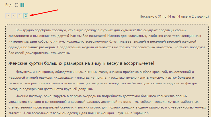 дубли страниц на сайте пагинация