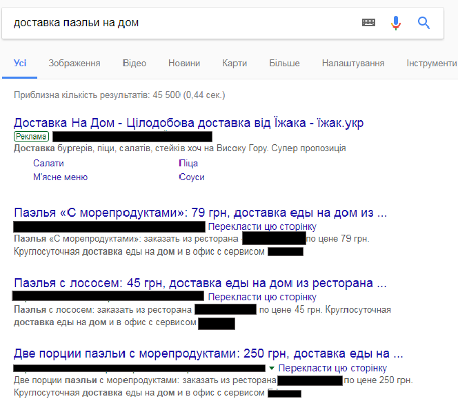 Анализируем выдачу по нашей идее для бизнеса