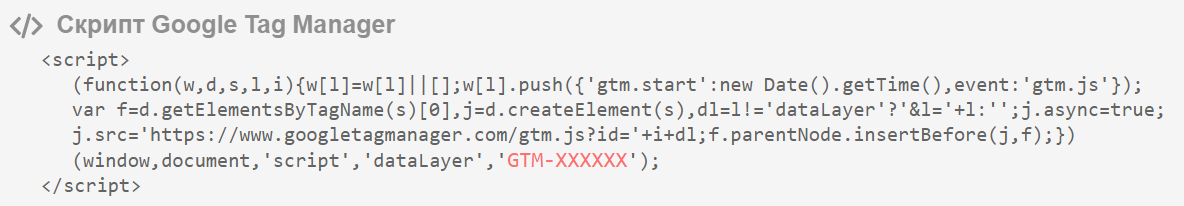 Скрипт Google Tag Manager