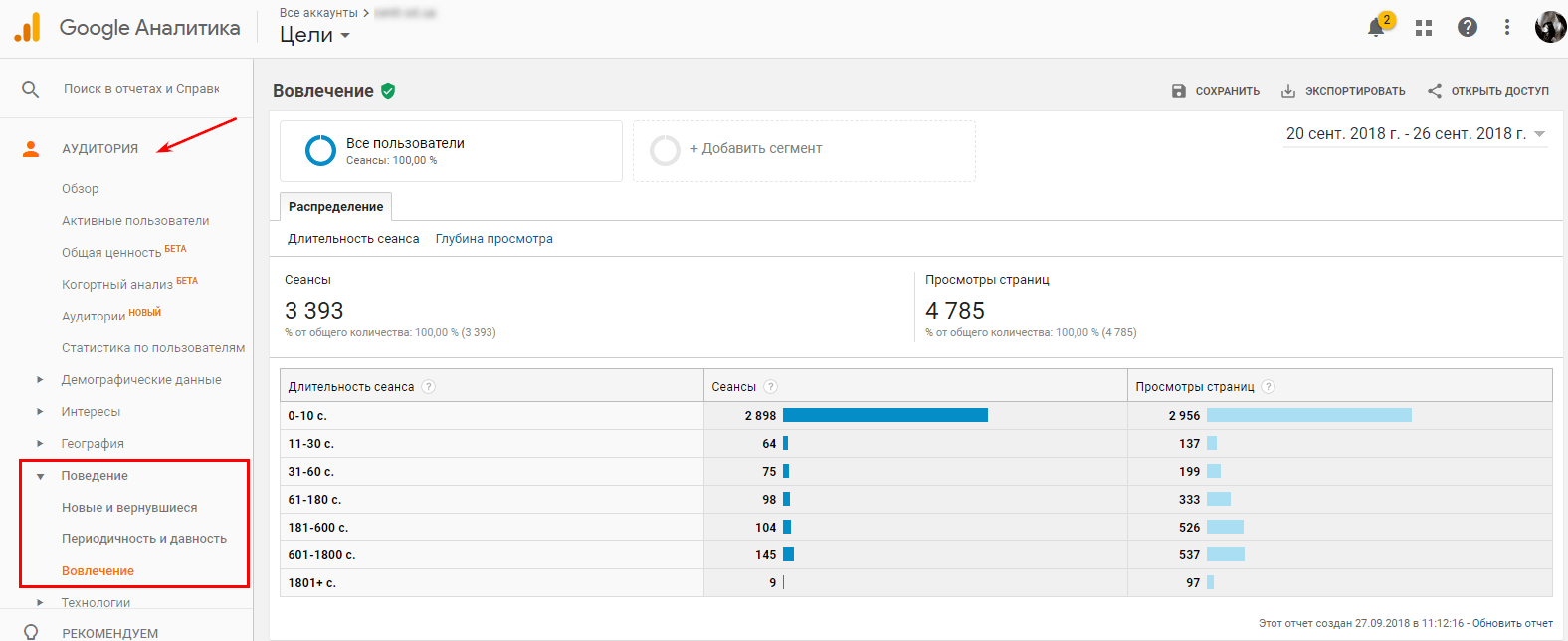 Вовлечение посетителей в Google Analytics