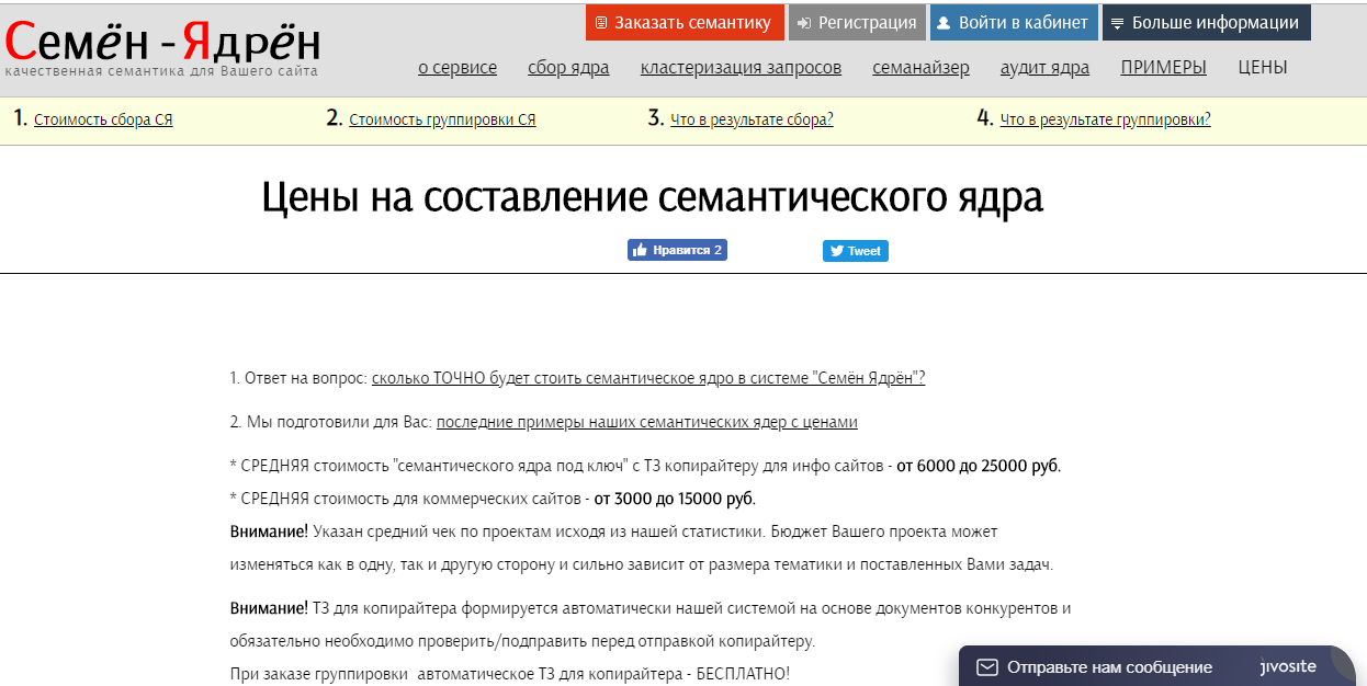 Составление семантического ядра в Семён-Ядрён