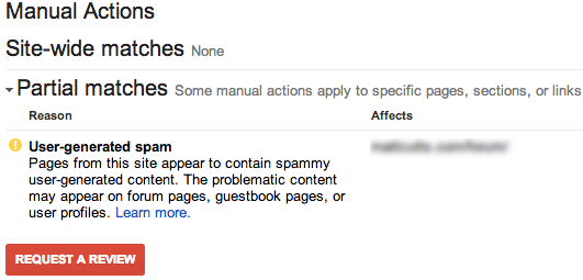 User-generated spam в Google Search Console