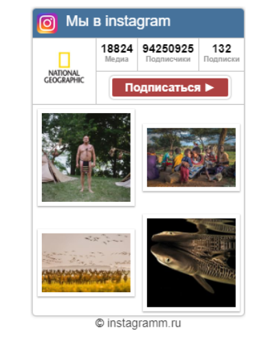 Виджет Instagram на сайте