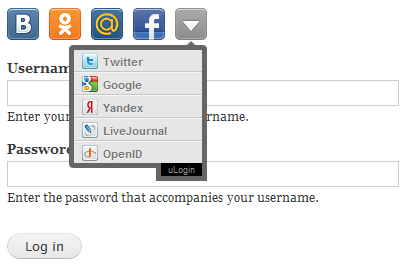 Плагин uLogin для Drupal