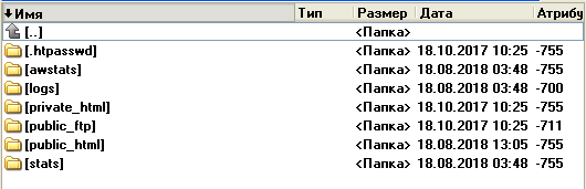 Папка domains на FTP-сервере