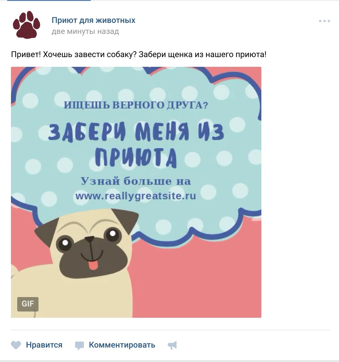 Добавление анимаций в публикации в ВКонтакте