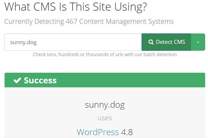 Проверка CMS сайта онлайн в Whatcms