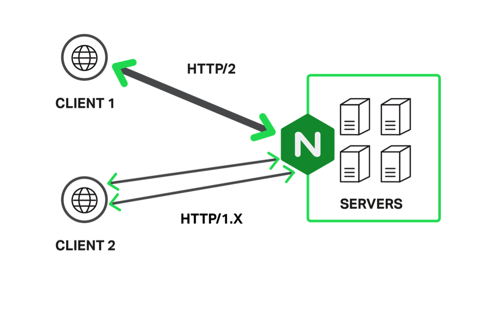 Схема работы HTTP/1 и HTTP/2