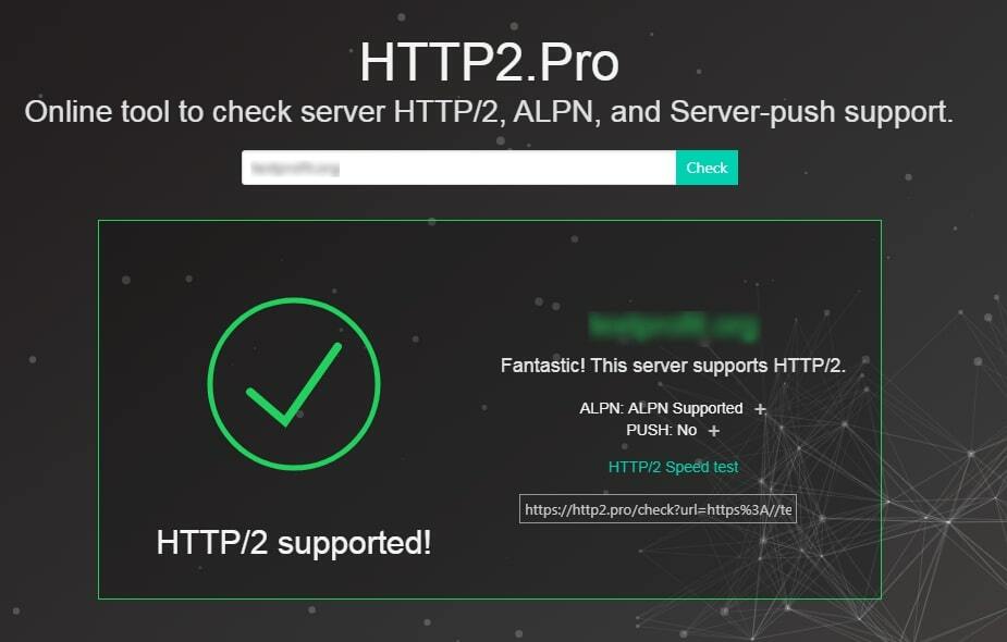 Как проверить поддержку сервером HTTP/2