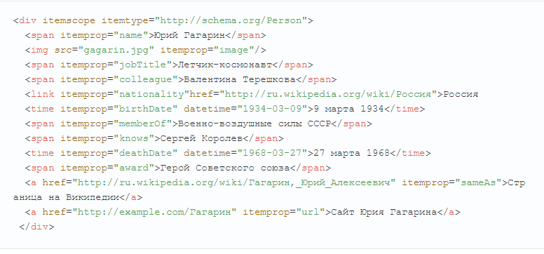 Внедрение микроразметки schema.org