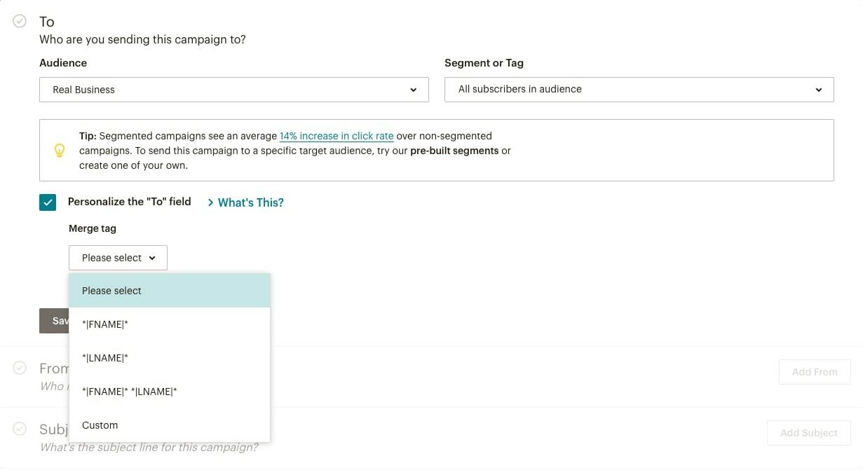Рассылка писем MailChimp