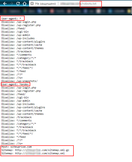 Образец файла robots.txt