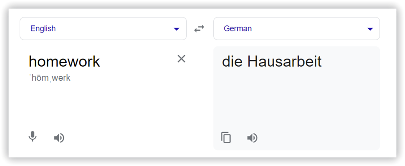 translation into German