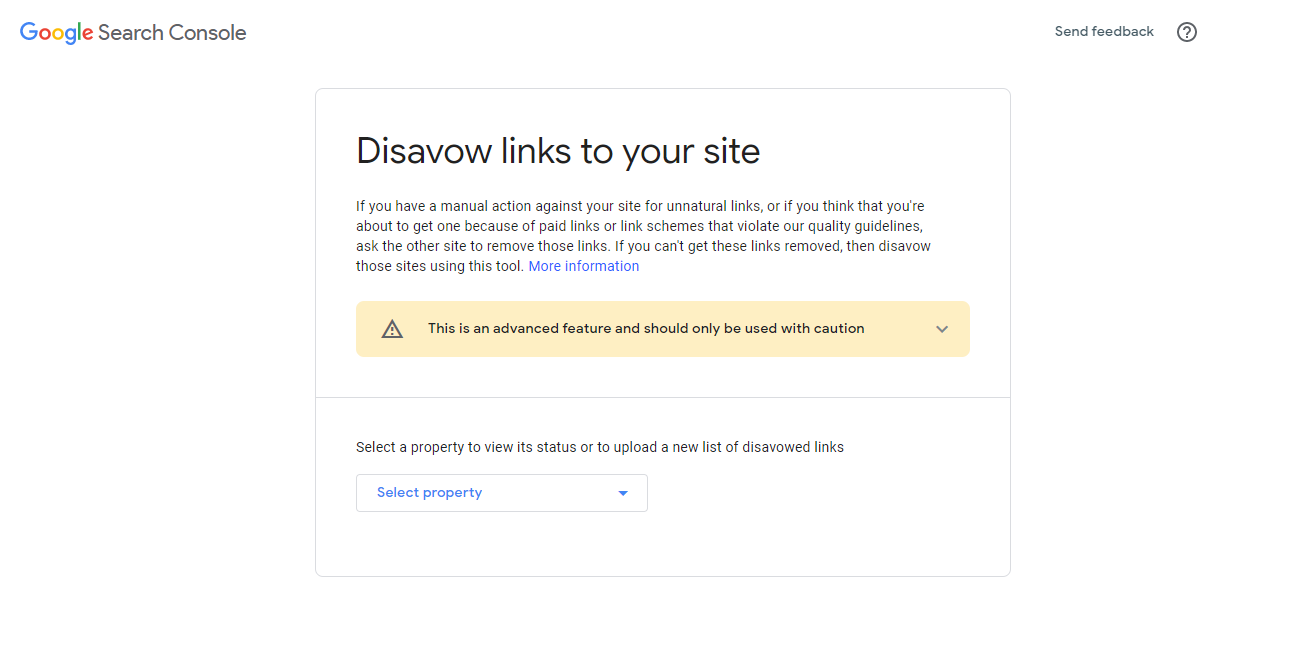 disavow backlinks on google