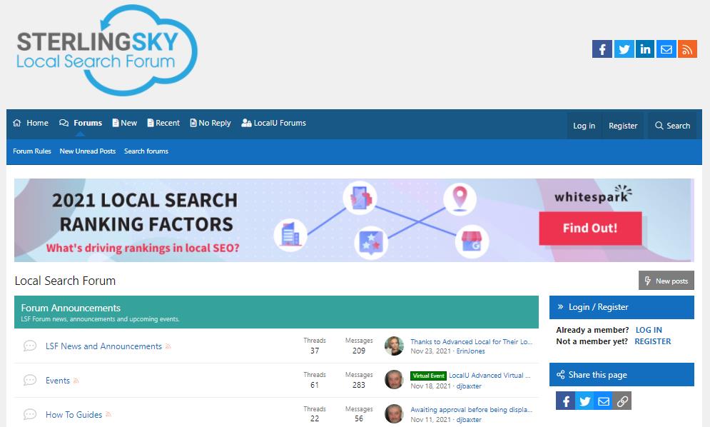 Форум Local Search Forum Sterling Sky