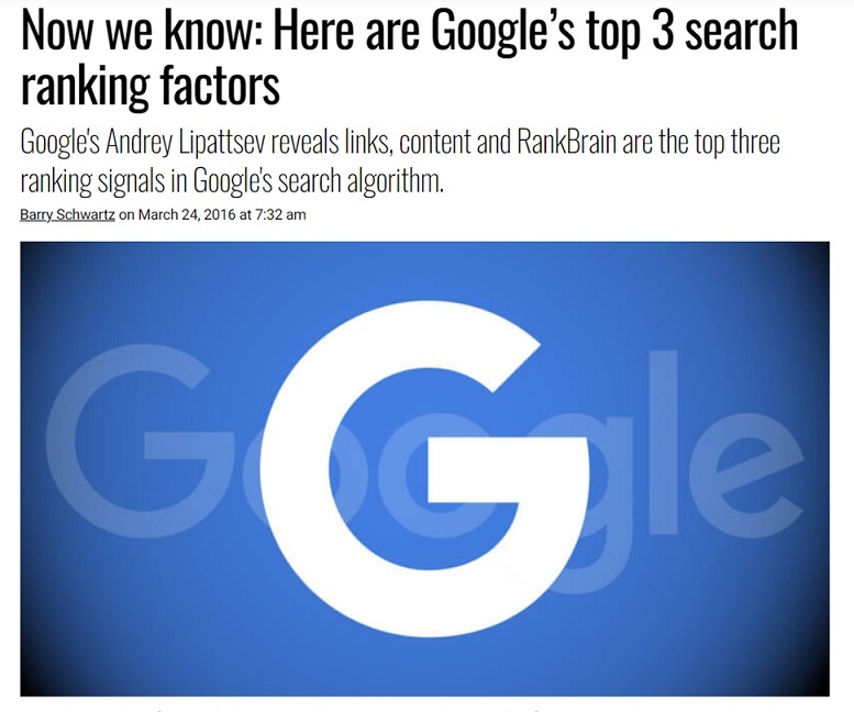 Google’s top 3 search ranking factors