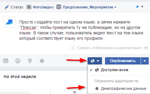 Настройка аудитории по демографическим данным