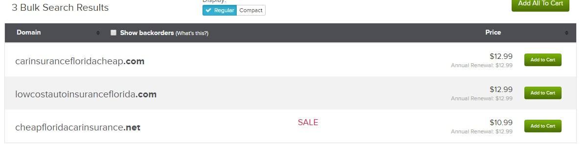 Поиск свободных доменов по name.com