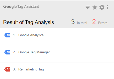 Проверяем настройки тегов плагином Tag Assistant
