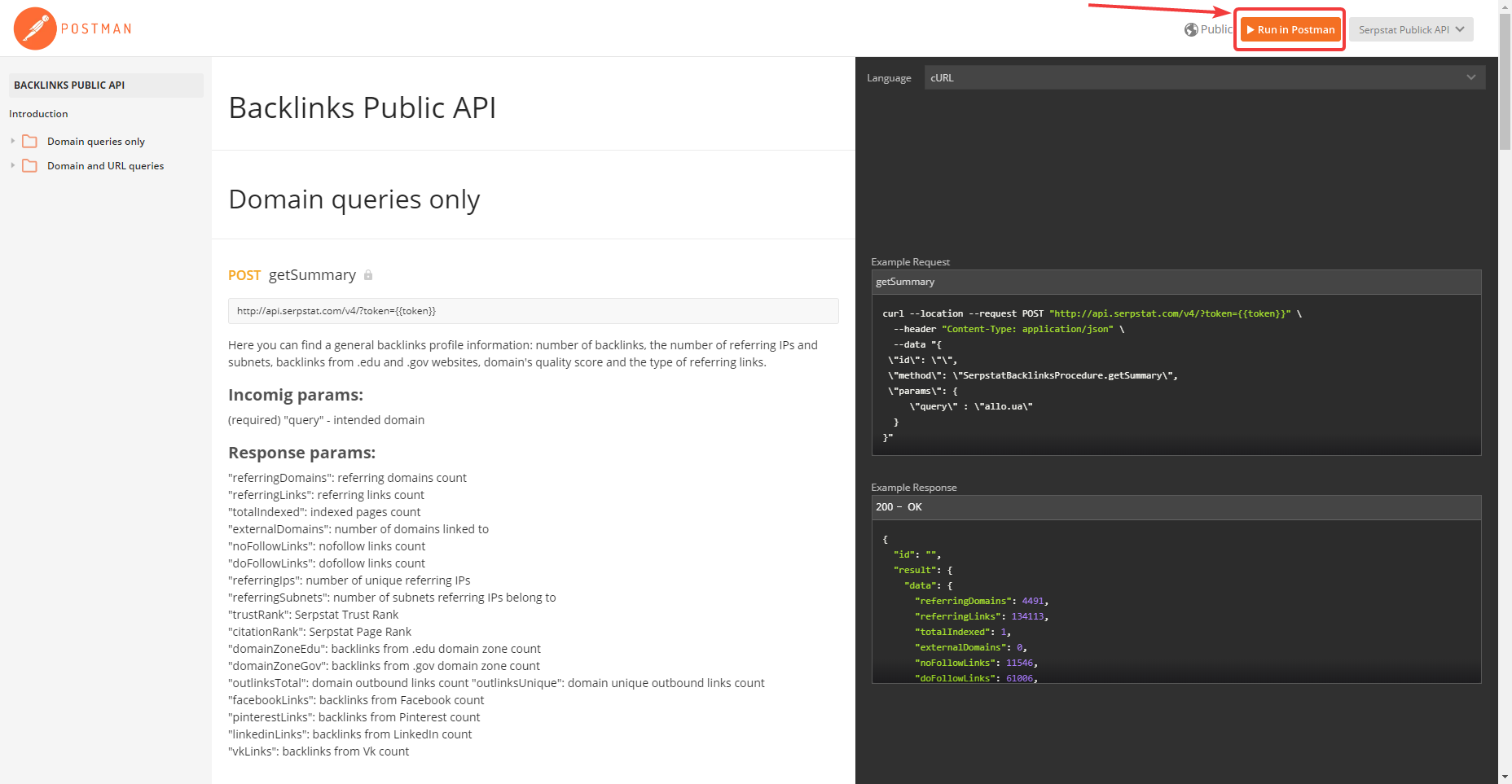 API-Serpstat Postman