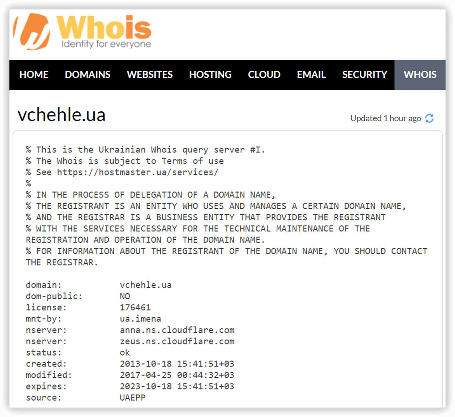 whois сервис - проверка домена