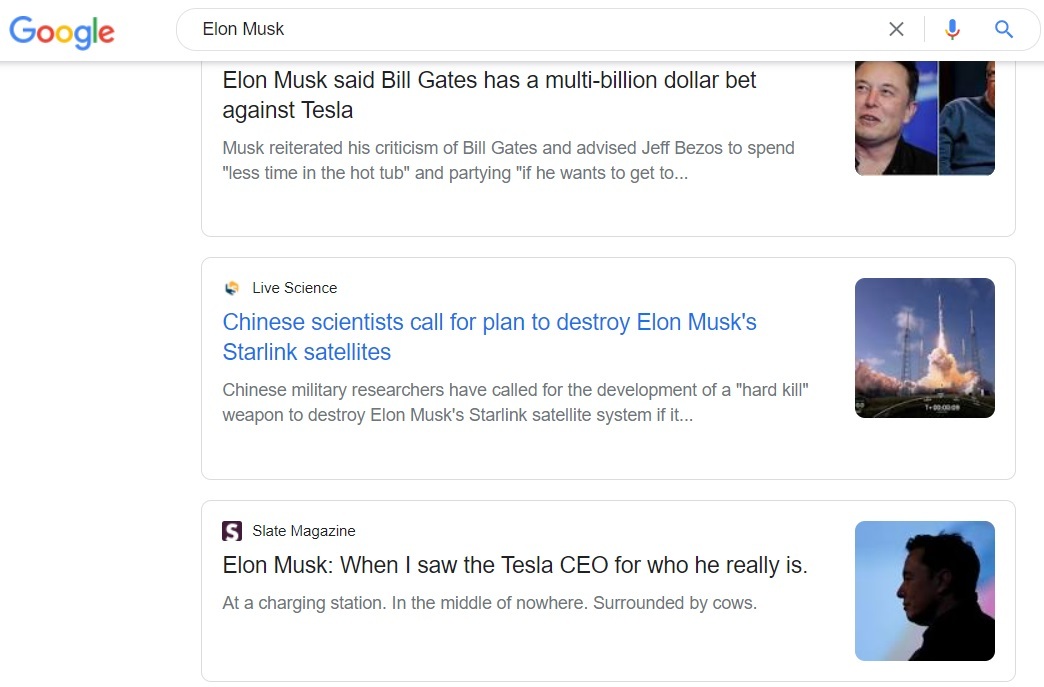 Google News snippets