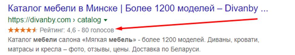 рейтинг в сниппете