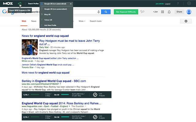 MozBar website SEO checker chrome extension
