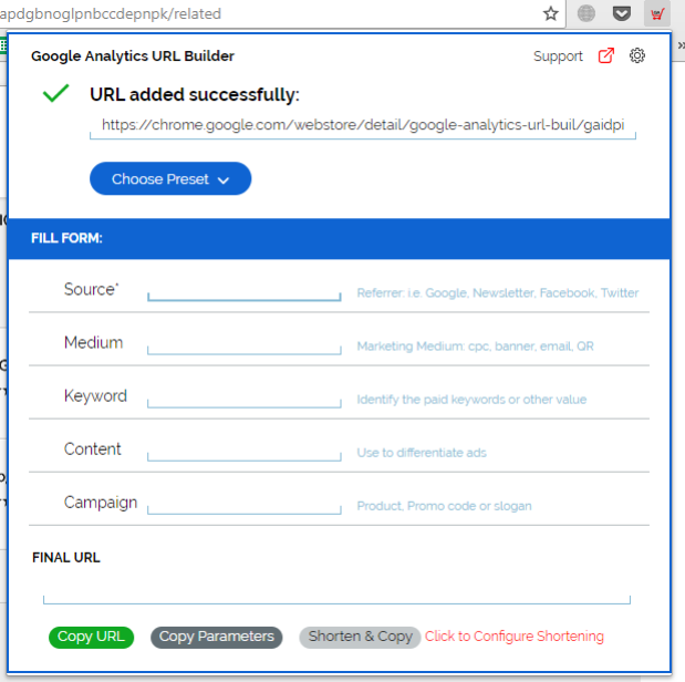 UTM-метки ставить просто с помощью плагина Google Analytics URL Builder
