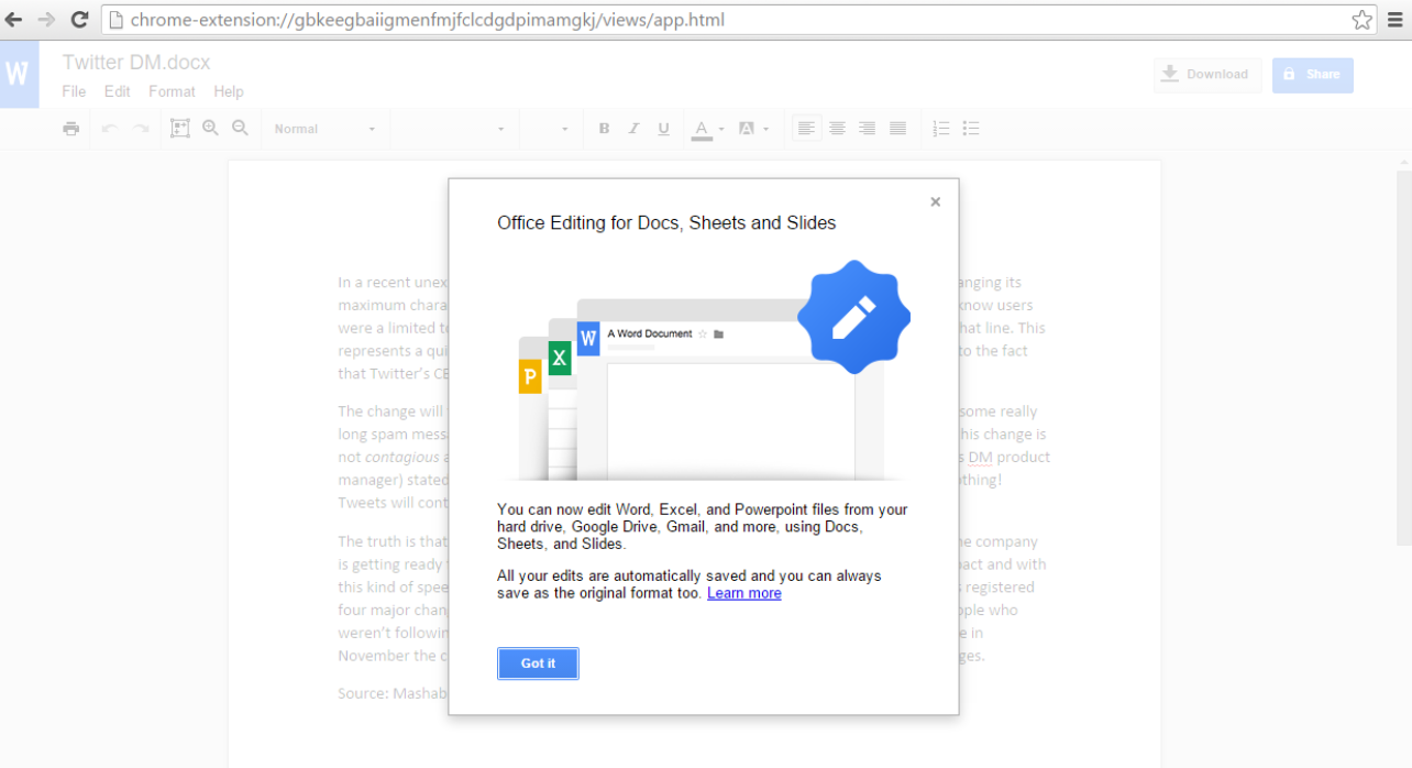 Office Editing For Docs, Sheets, and Slides