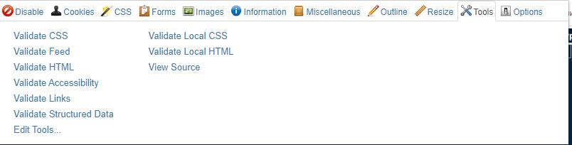 расширение Web Developer