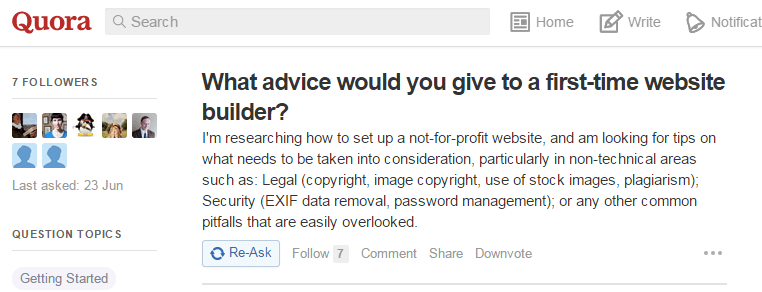 Тема на Quora