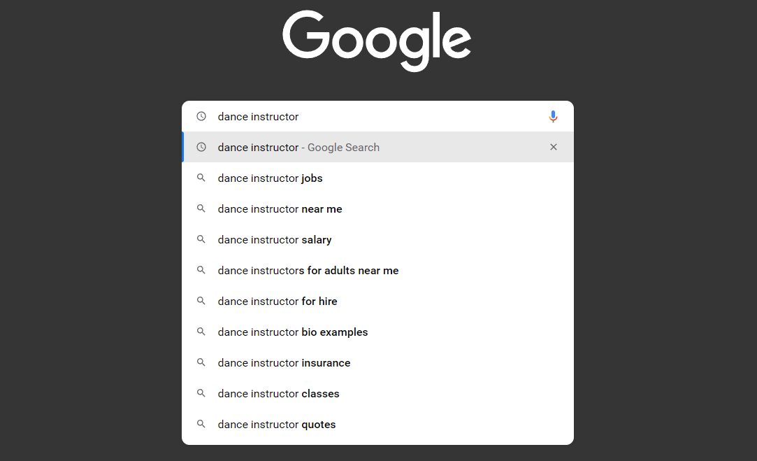 Google autocomplete