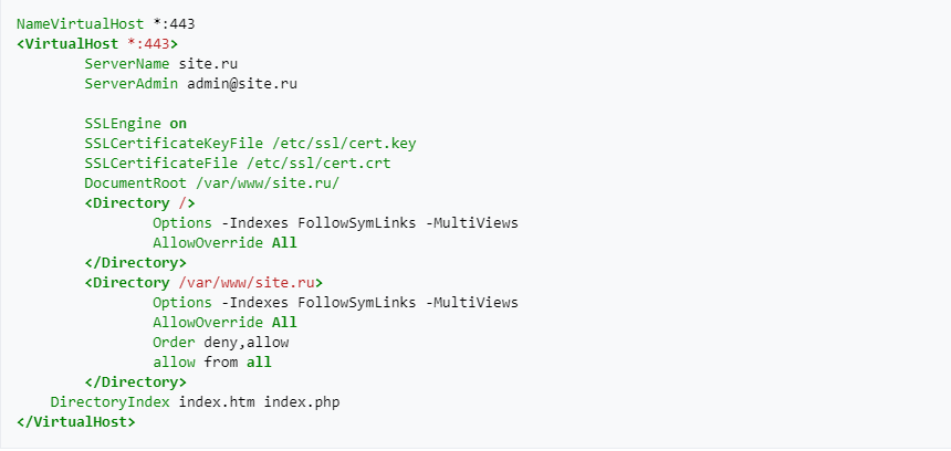 SSL certificate on Apache server