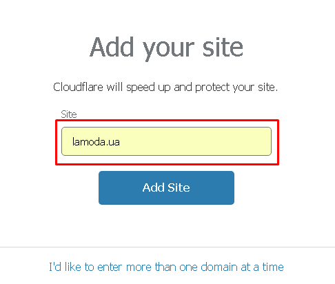 Adding site to CloudFlare