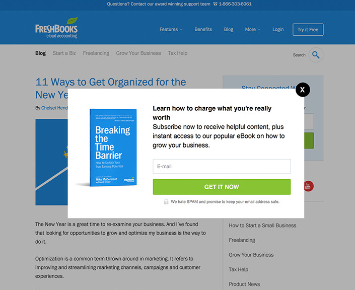 Landing for an e-book (whitepaper)