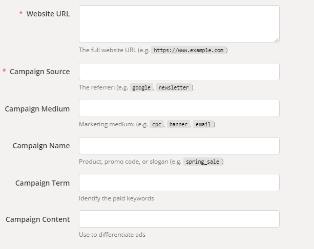 Google Campaign URL builder