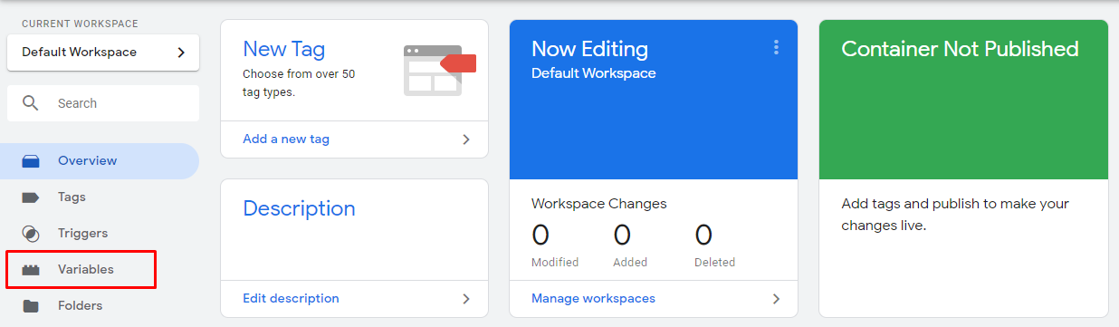 Variables in Google Tag Manager